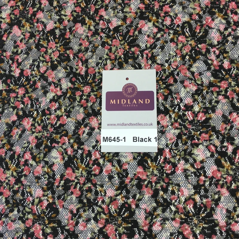 Vintage Ditsy Floral raschel stretch lace dress net fabric 55" Wide M645 Mtex