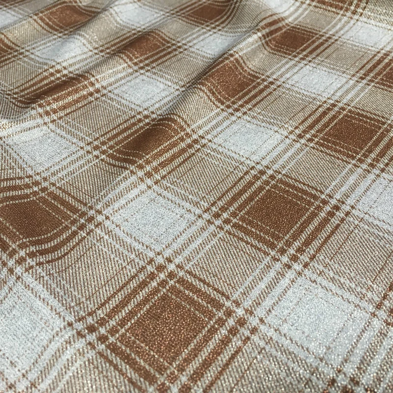 Shimmer Checkered Printed ITY Dress Fabric 58" Wide M729