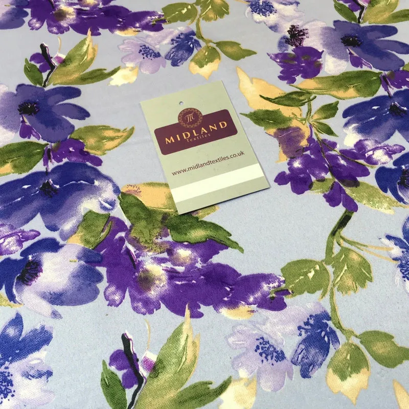 Floral Satin Fabric 58" Wide - Silky Smooth Dress & Scarf Material M727