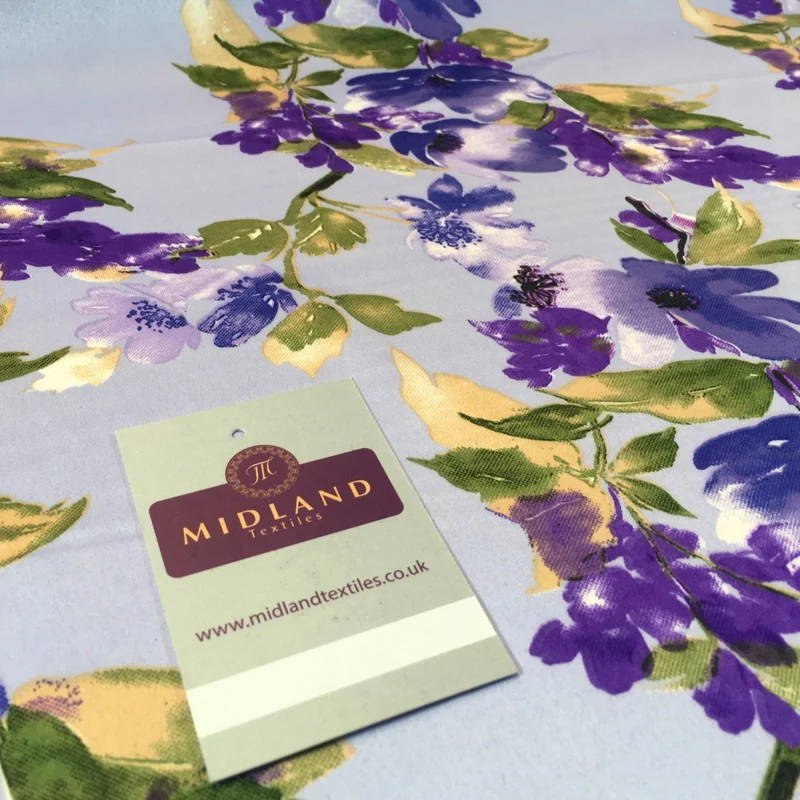 Floral Satin Fabric 58" Wide - Silky Smooth Dress & Scarf Material M727