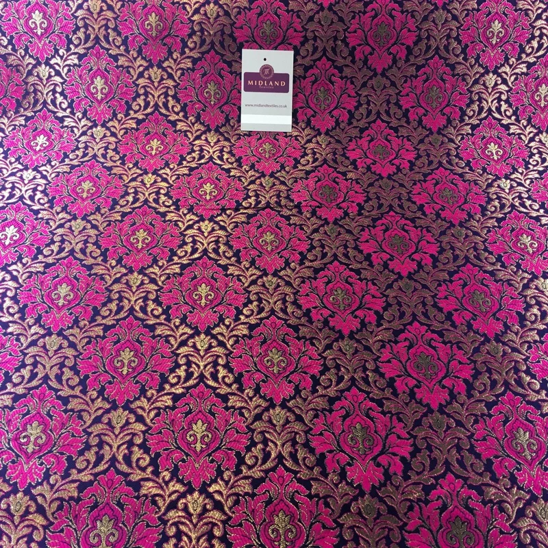 Indian Vintage Ornate jacquard Banarsi brocade waistcoat fabric 50" M725 Mtex