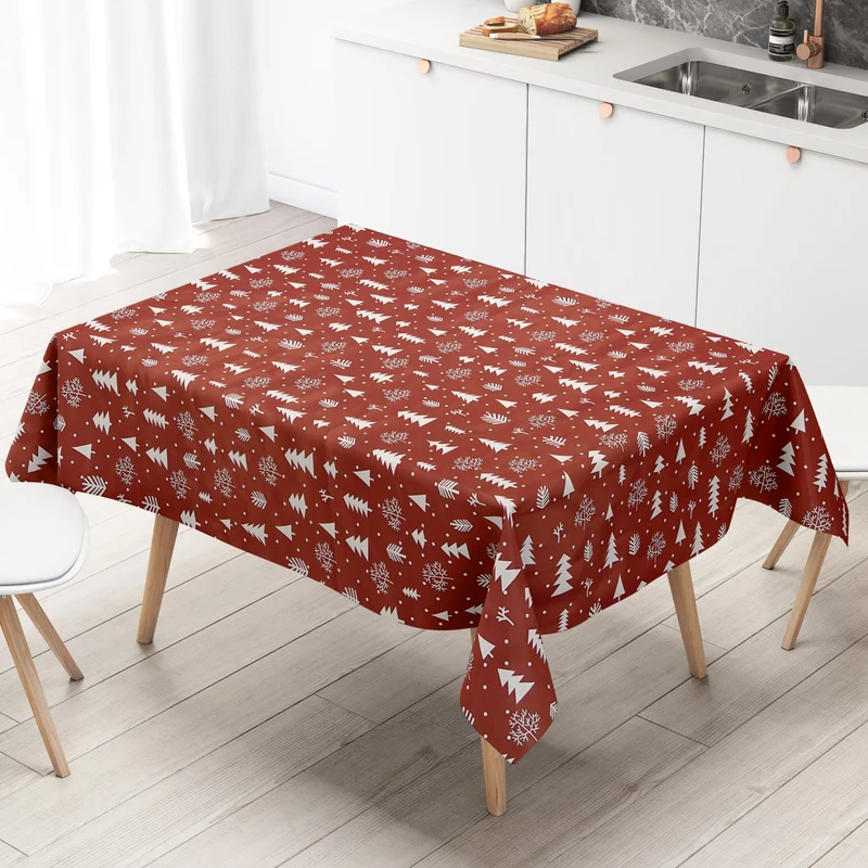 KEVKUS Wachstuch Tischdecke Weihnachten CY60 rot eckig rund oval