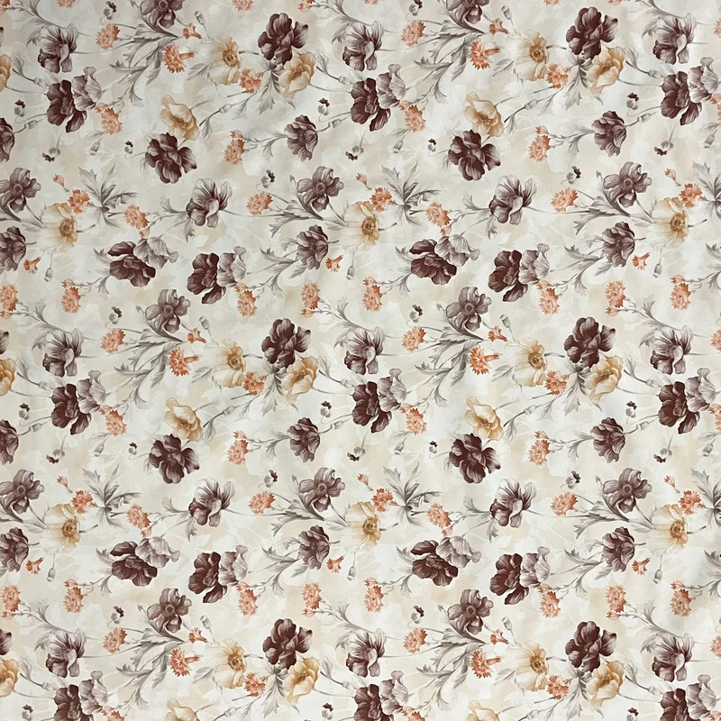 Wachstuch Tischdecke 01410-02 Mohnblumen Blüten Blumen floral beige eckig rund oval