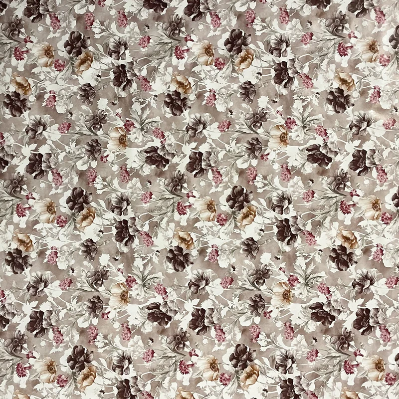 Wachstuch Tischdecke 01410-06 Mohnblumen Blüten Blumen floral altrosa eckig rund oval