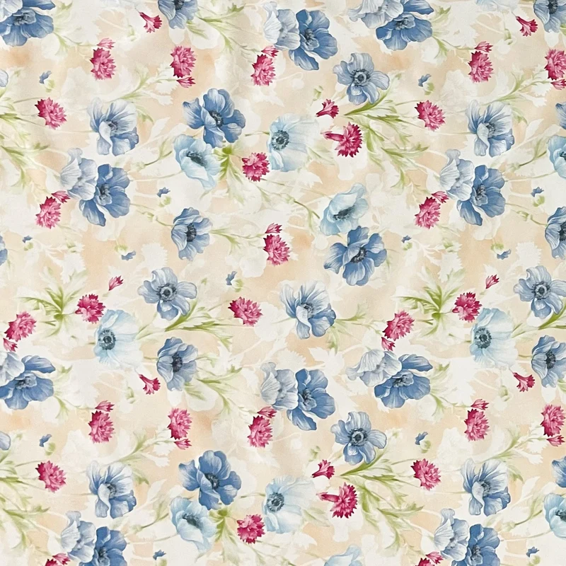 Wachstuch Tischdecke 01410-05 Mohnblumen Blüten Blumen floral beige eckig rund oval