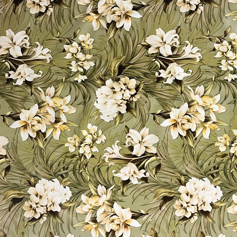 Wachstuch Tischdecke 01439-01 Lilien Blumen floral Meterware hellgrün eckig rund oval