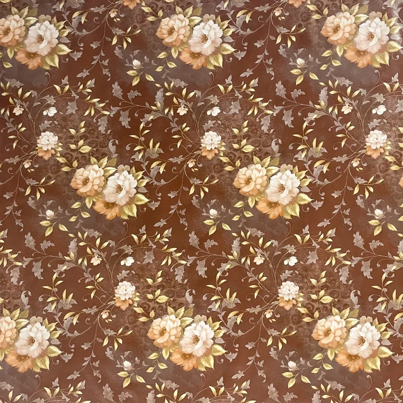 Wachstuch Tischdecke 06237-08 Rosen Blüten auf braun eckig rund oval