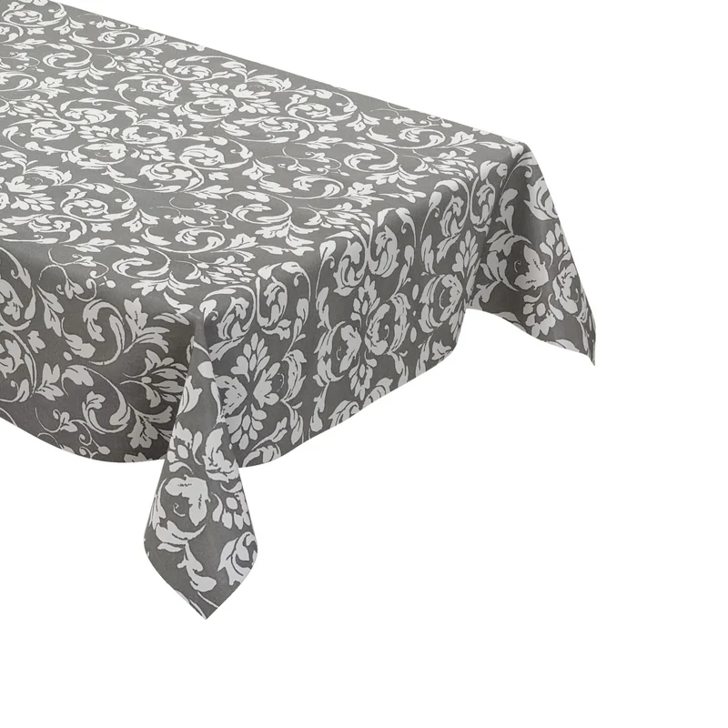 Wachstuch Tischdecke B4014-05 barocke Linien auf dunkelgrau eckig rund oval