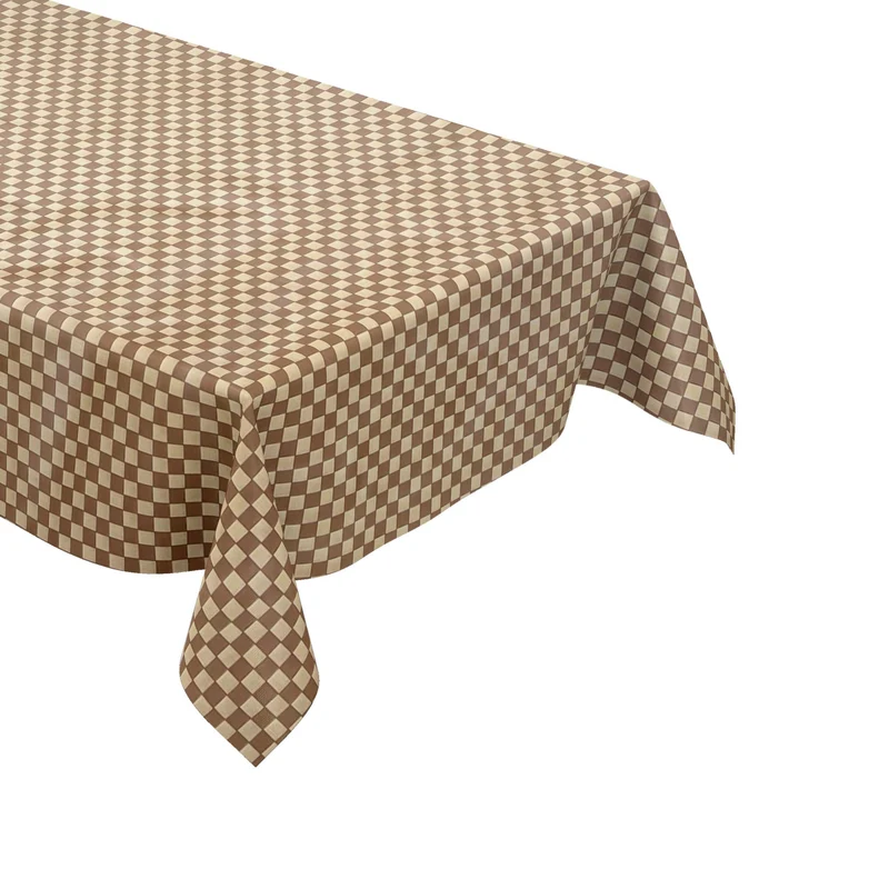 Wachstuch Tischdecke B1793-01 karo kariert beige braun eckig rund oval