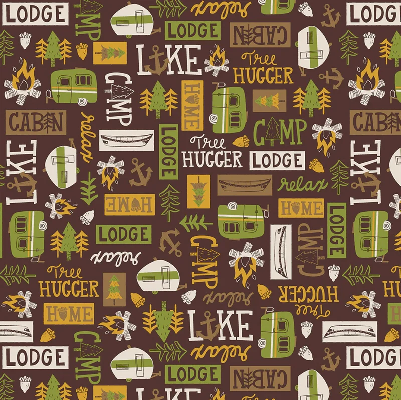 Patchworkstoff - Loving Camp Life by Emily Dumas - 10 cm