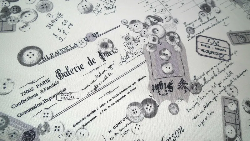 100% Cotton Canvas Craft Fabric French Theme Per Metre 44" M11 Mtex