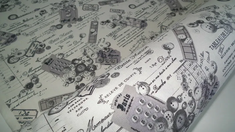 100% Cotton Canvas Craft Fabric French Theme Per Metre 44" M11 Mtex