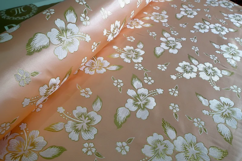Floral Blossom Satin Brocade Dress Fabric 45" Design 2 M43