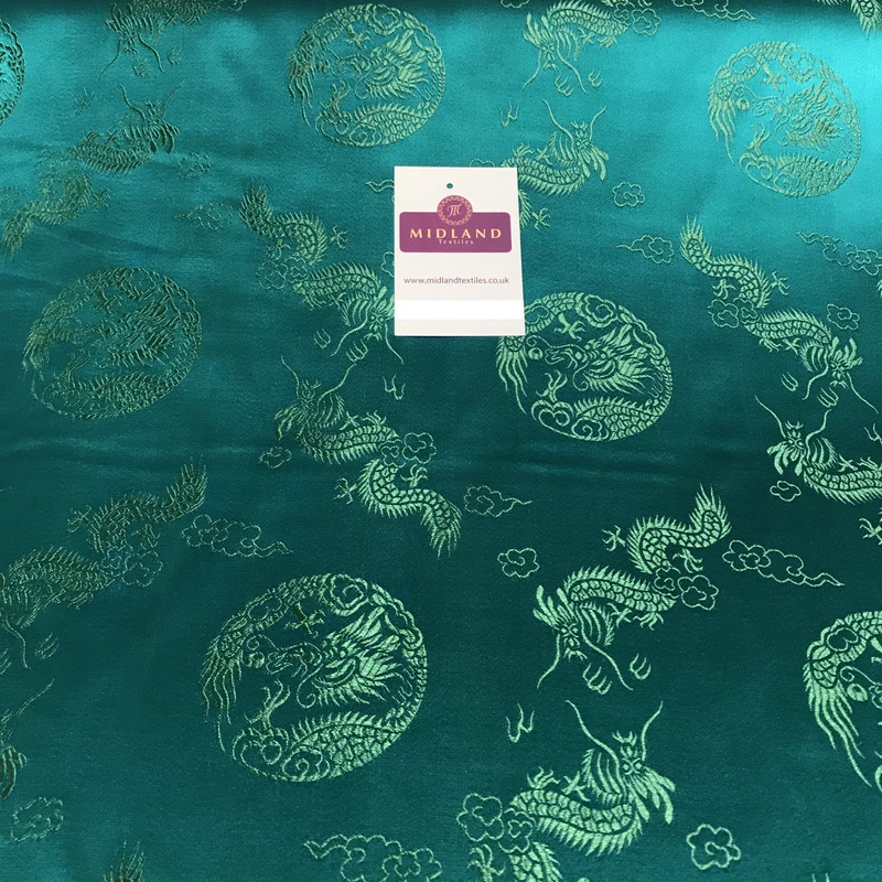 Traditional Oriental Gold Dragon Silk Satin Brocade 45" Wide M60 Mtex