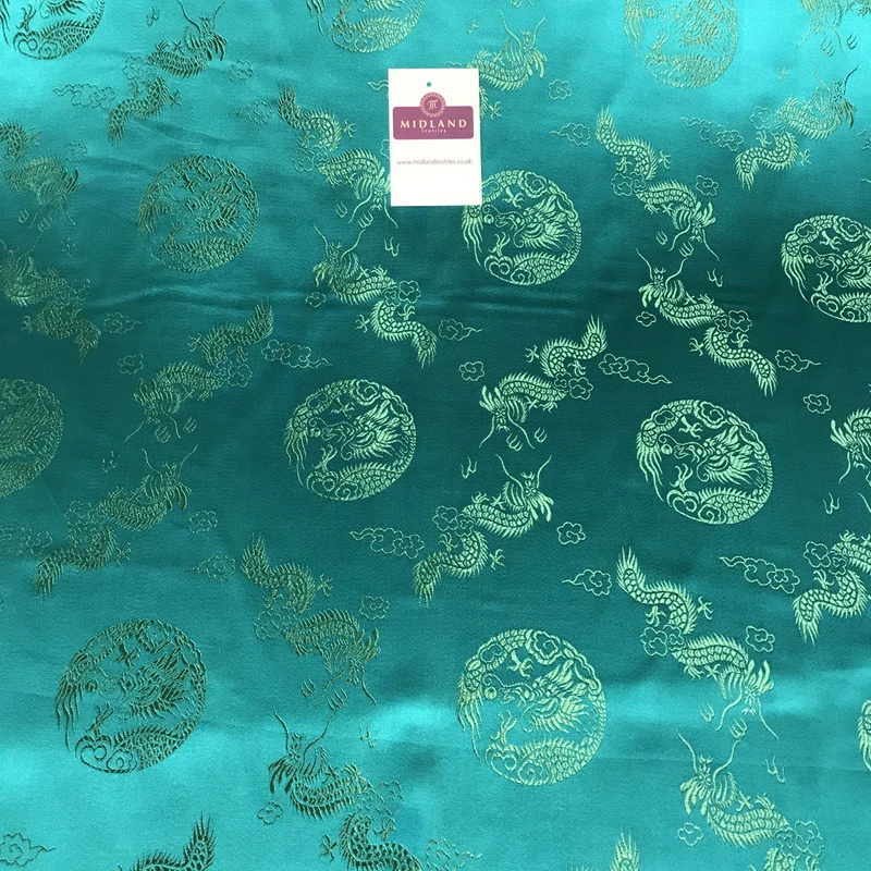 Traditional Oriental Gold Dragon Silk Satin Brocade 45" Wide M60 Mtex
