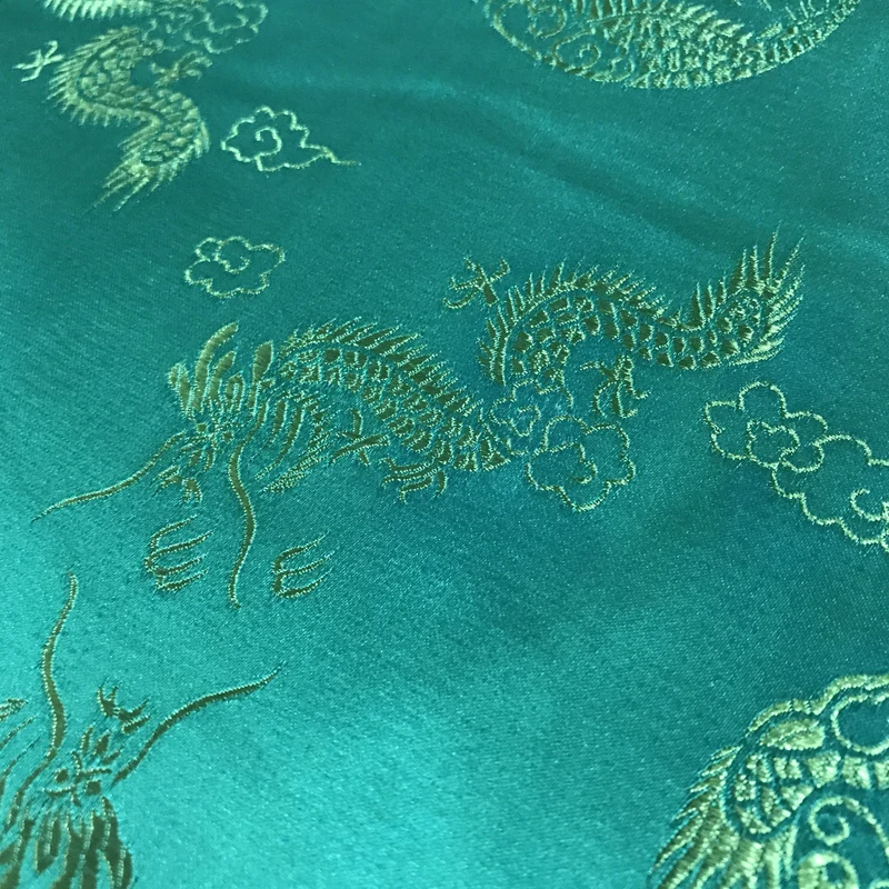 Traditional Oriental Gold Dragon Silk Satin Brocade 45" Wide M60 Mtex