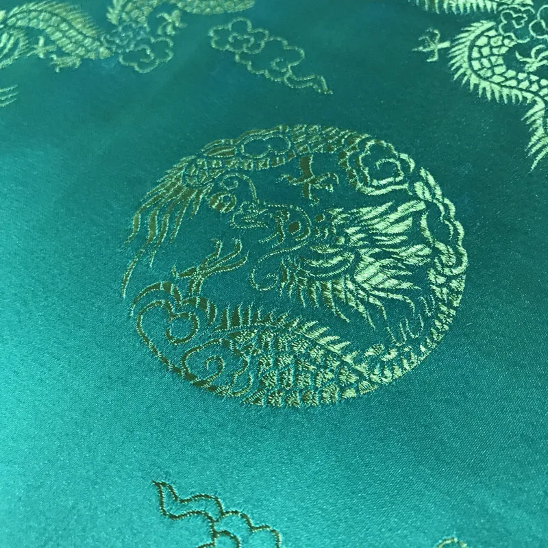 Traditional Oriental Gold Dragon Silk Satin Brocade 45" Wide M60 Mtex