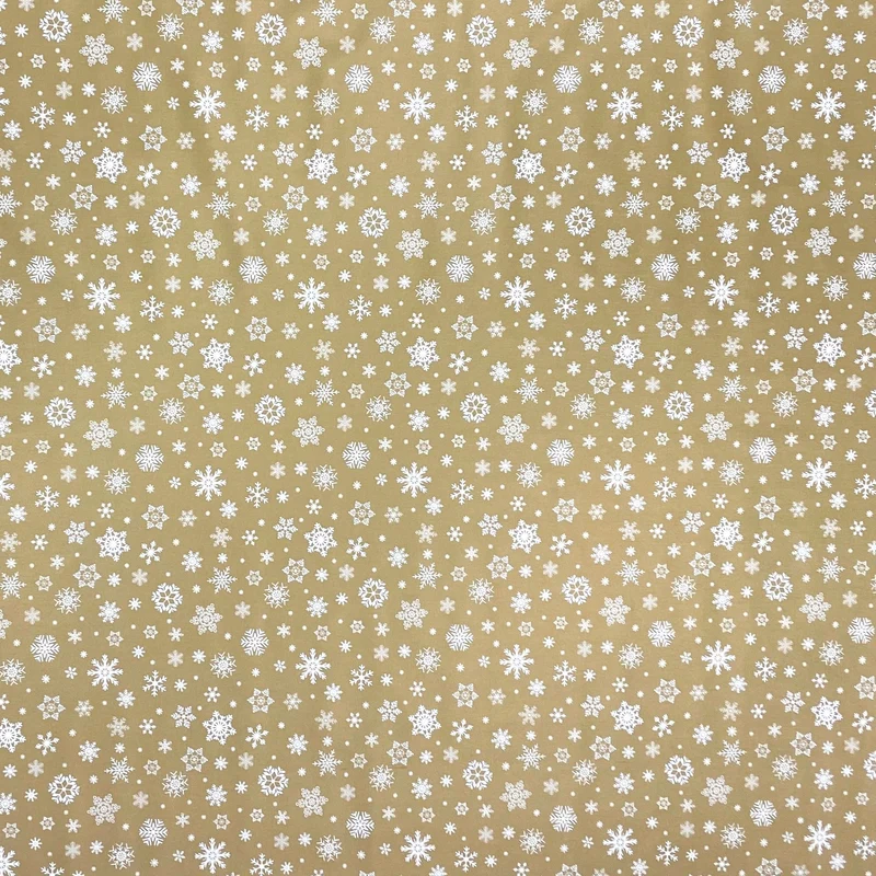 Wachstuch Tischdecke geprägt Weihnachten P1096-1 Schneeflocken auf gold eckig rund oval