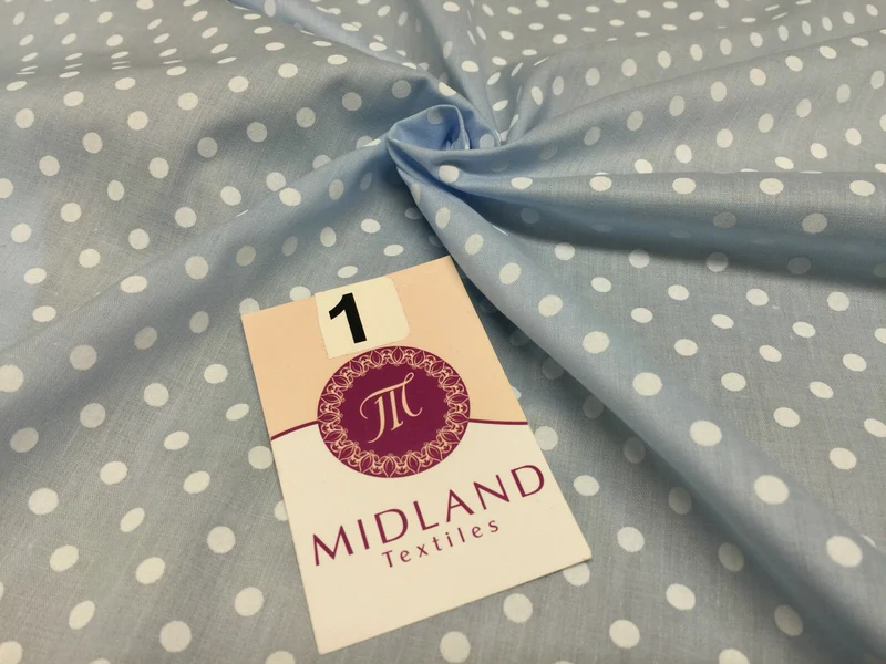 5mm Polka Dot Polycotton Dress Fabric 44" Wide M357 Mtex