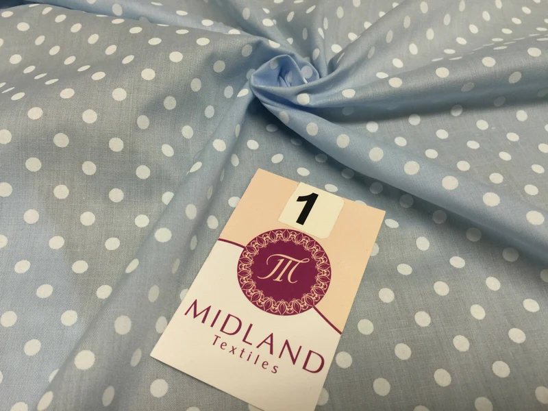 5mm Polka Dot Polycotton Dress Fabric 44" Wide M357 Mtex
