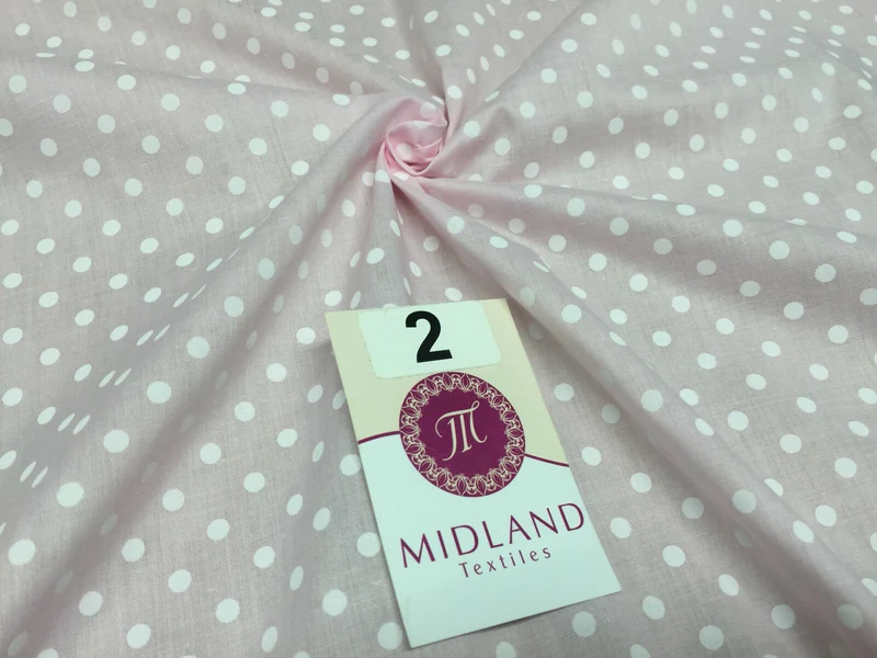 5mm Polka Dot Polycotton Dress Fabric 44" Wide M357 Mtex