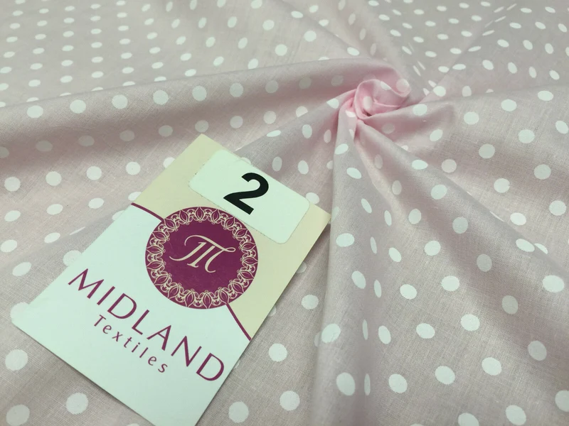 5mm Polka Dot Polycotton Dress Fabric 44" Wide M357 Mtex