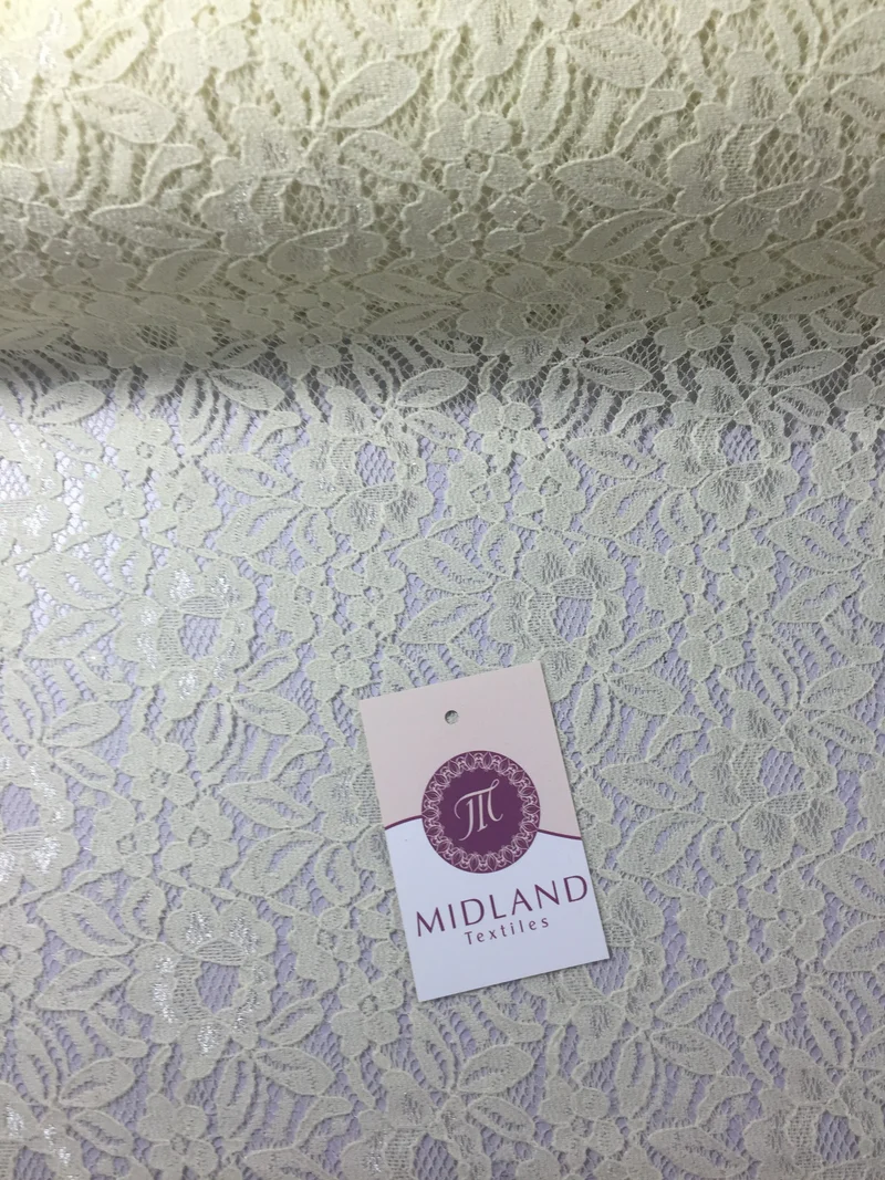 Floral Soft Lace Semi Transparent 4 way stretch Fabric 55" wide M186-14 Mtex