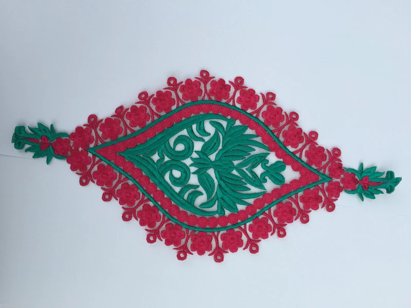 Indian Patch Floral Design Embroidered Quilting Dress Applique 1 Pc M355
