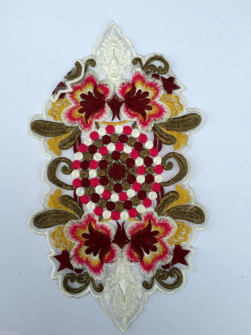 Indian Patch Floral Design Embroidered Quilting Dress Applique 1 Pc M355