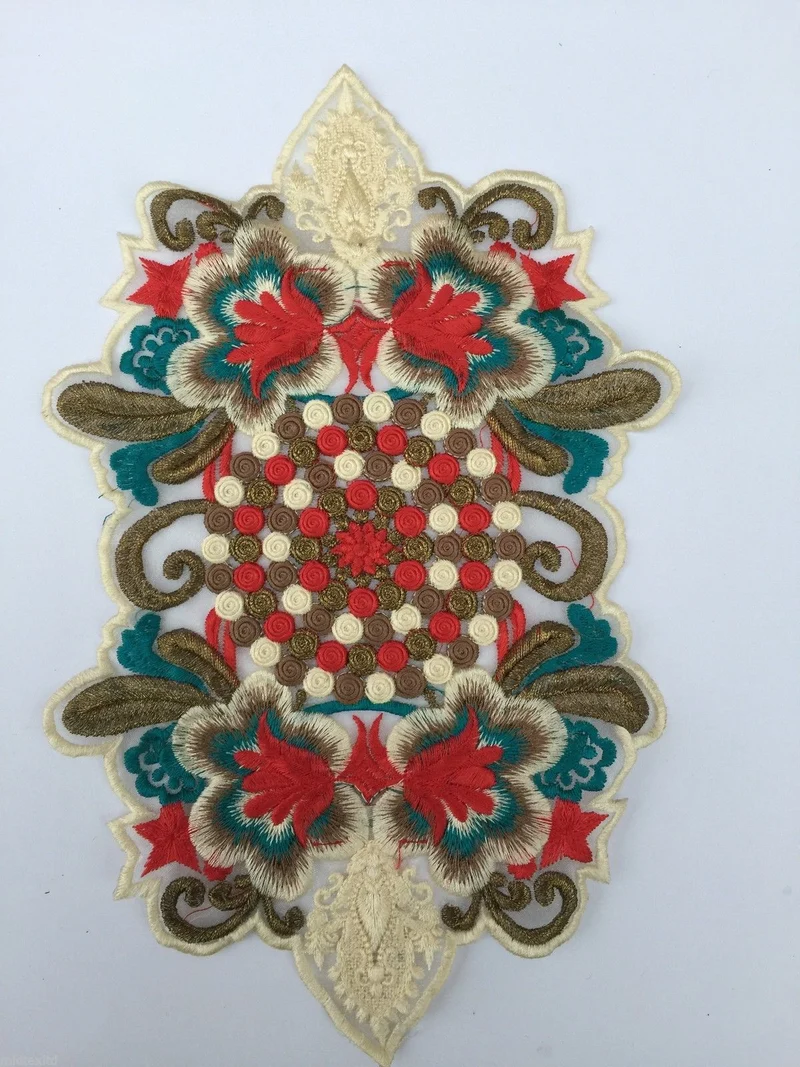 Indian Patch Floral Design Embroidered Quilting Dress Applique 1 Pc M355