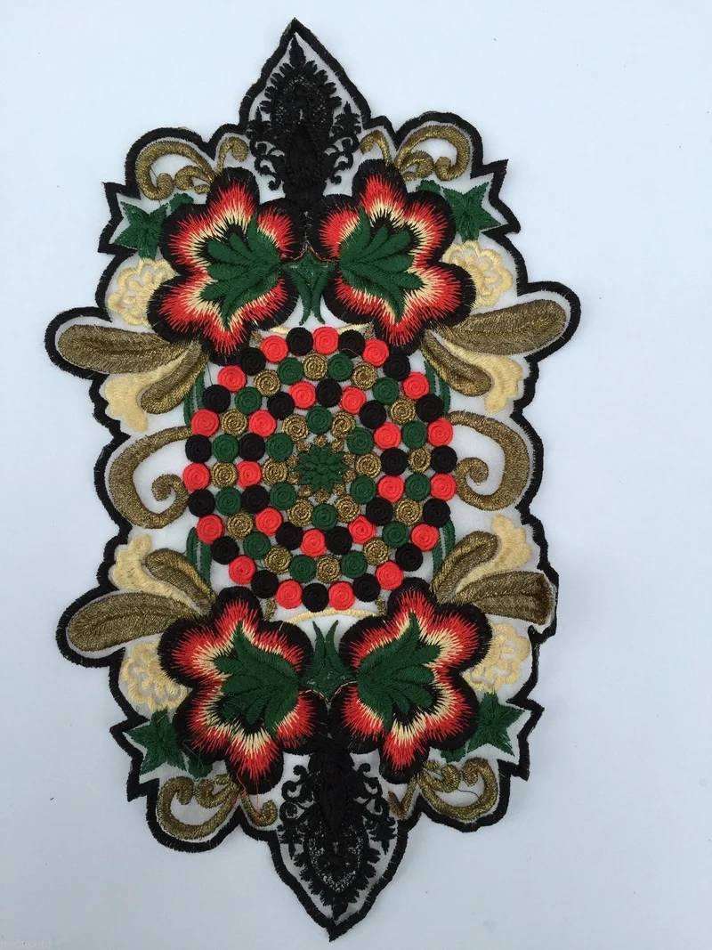 Indian Patch Floral Design Embroidered Quilting Dress Applique 1 Pc M355