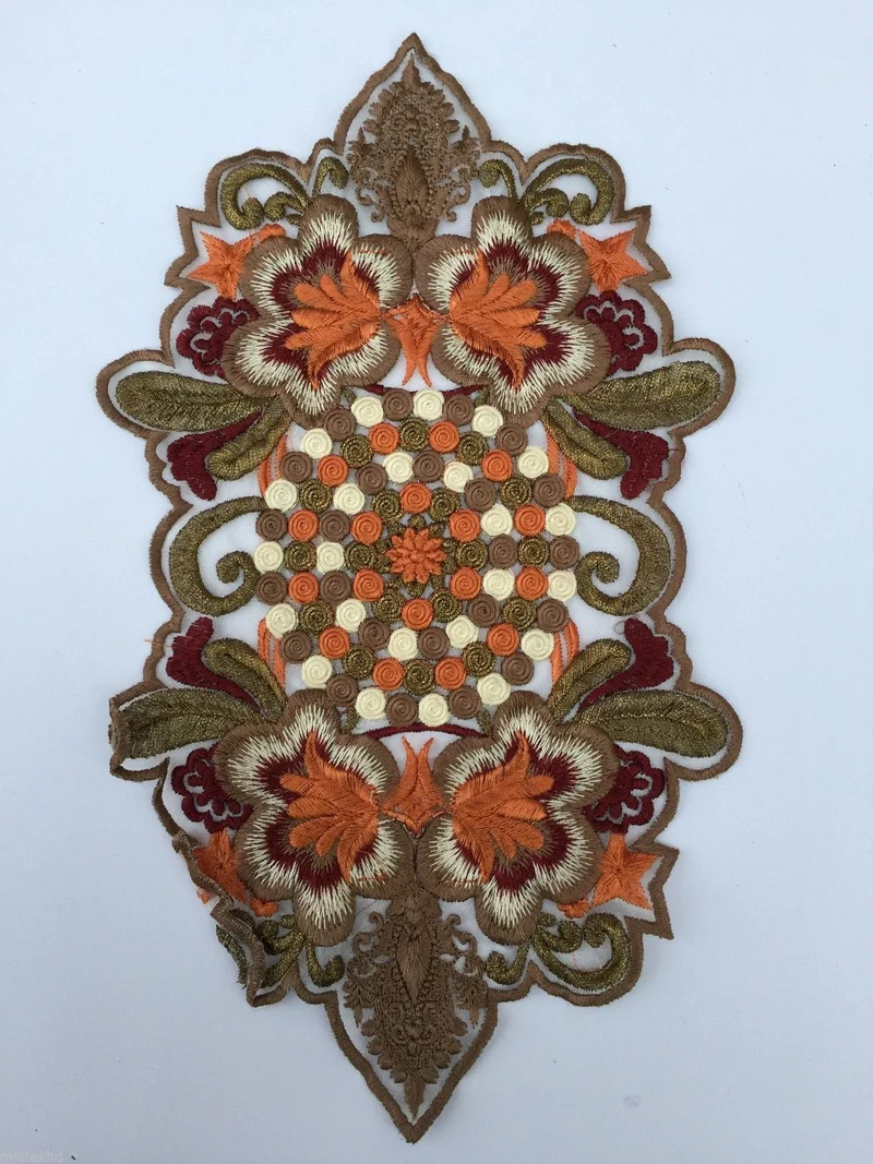 Indian Patch Floral Design Embroidered Quilting Dress Applique 1 Pc M355