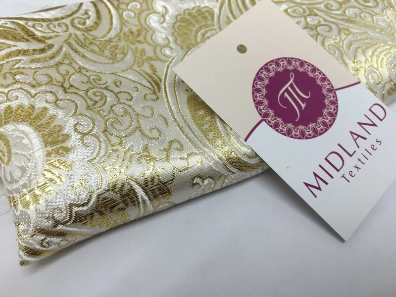New Paisley Metallic Brocade Fabric 58" wide for Jackets & waistcoats M350 Mtex