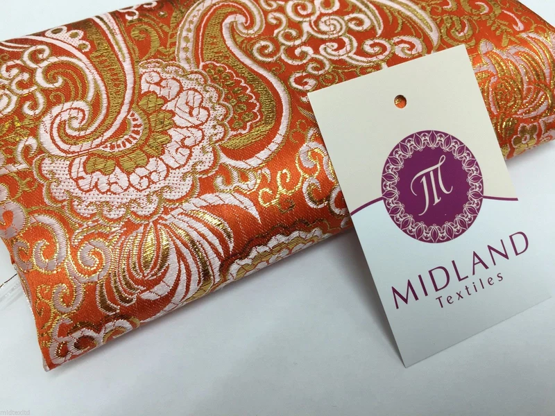 New Paisley Metallic Brocade Fabric 58" wide for Jackets & waistcoats M350 Mtex