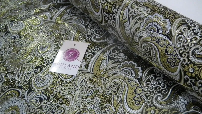 New Paisley Metallic Brocade Fabric 58" wide for Jackets & waistcoats M350 Mtex