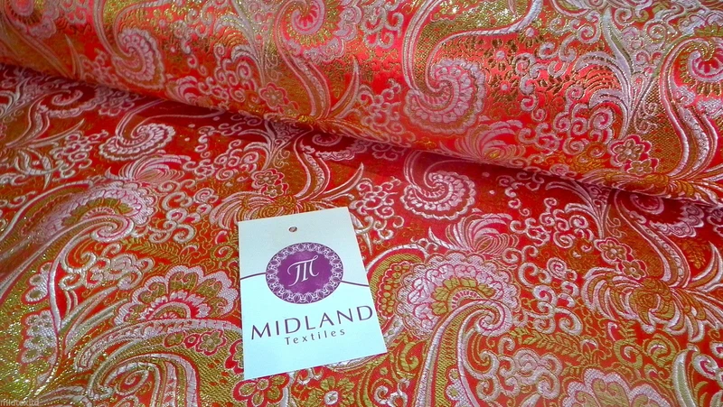 New Paisley Metallic Brocade Fabric 58" wide for Jackets & waistcoats M350 Mtex