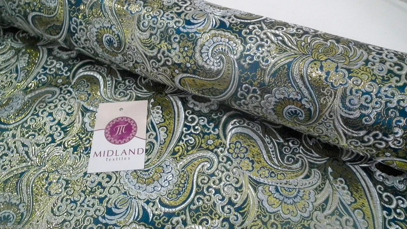New Paisley Metallic Brocade Fabric 58" wide for Jackets & waistcoats M350 Mtex
