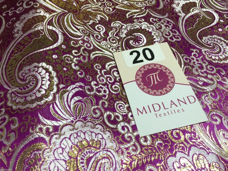 New Paisley Metallic Brocade Fabric 58" wide for Jackets & waistcoats M350 Mtex
