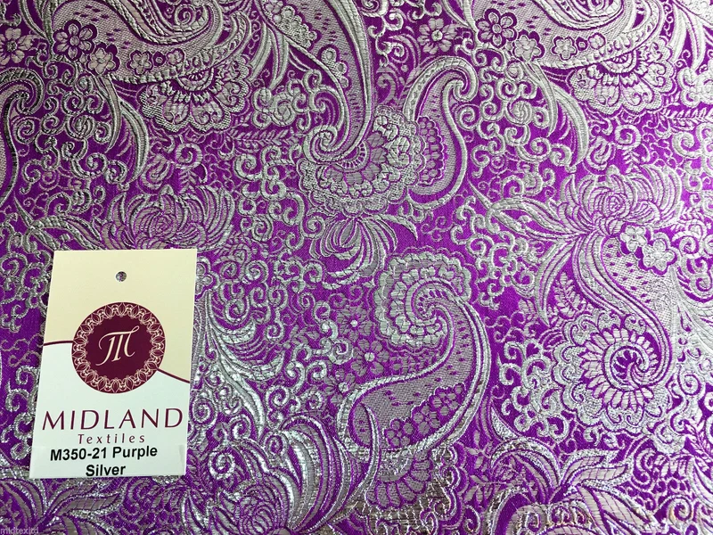 New Paisley Metallic Brocade Fabric 58" wide for Jackets & waistcoats M350 Mtex