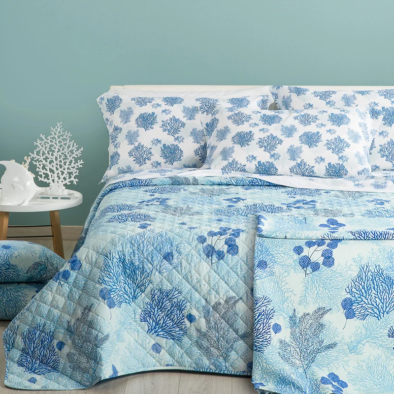 Copriletto Primaverile Coral Beach in Cotone 80 gr/mq
