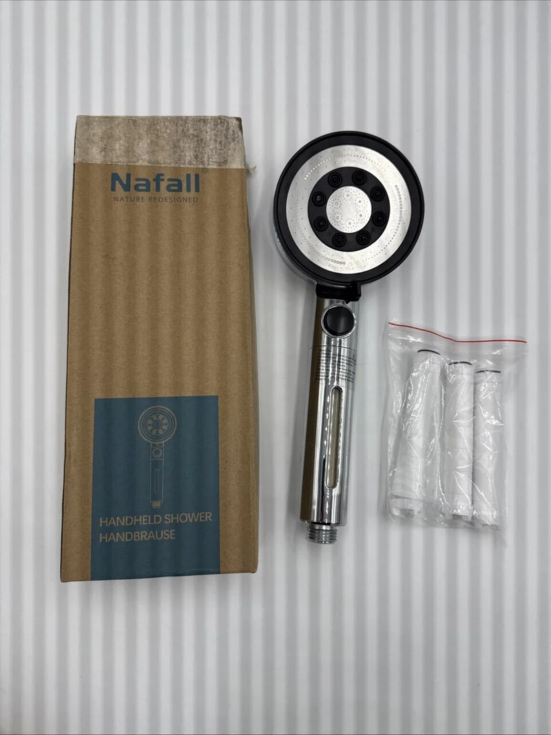 Nafall Duschkopf mit 3 PP Filter, Handbrause Wassersparend, Duschkopf