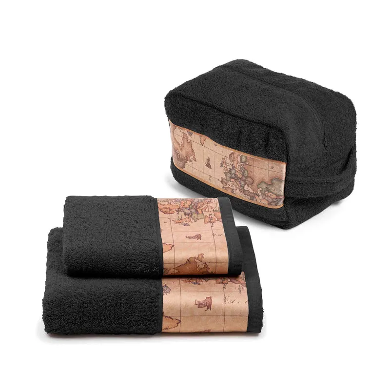 Set Beauty Asciugamano con ospite Geo Classic in Cotone 480 gr/mq
