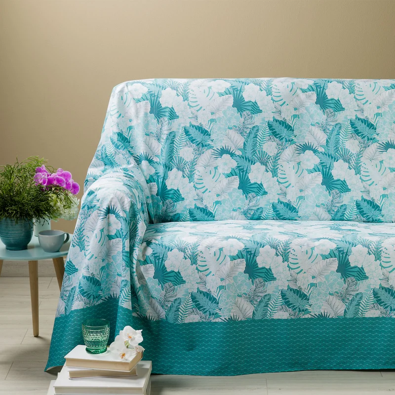 Telo arredo Copridivano Grandecor orchidea Moderno in Cotone