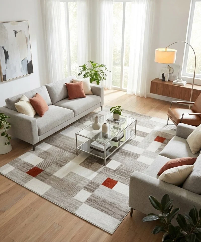 Tappeto Moderno Casa Beige