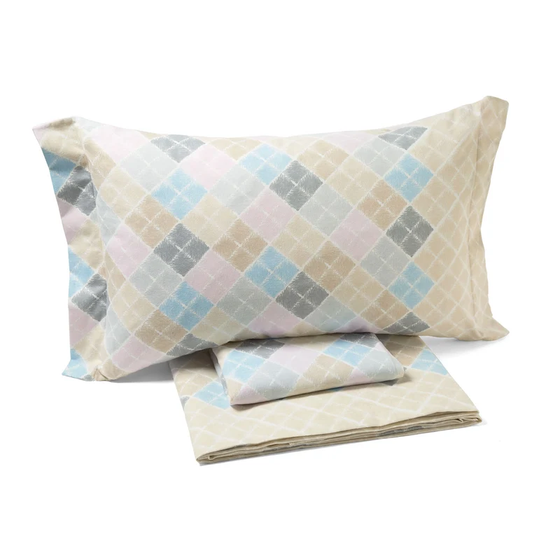 Completo Lenzuola in Flanella Shetland Caleffi Geometrico