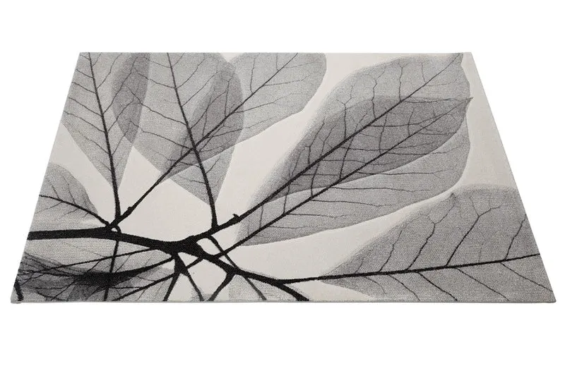 Tappeto Moderno Leaves Grigio