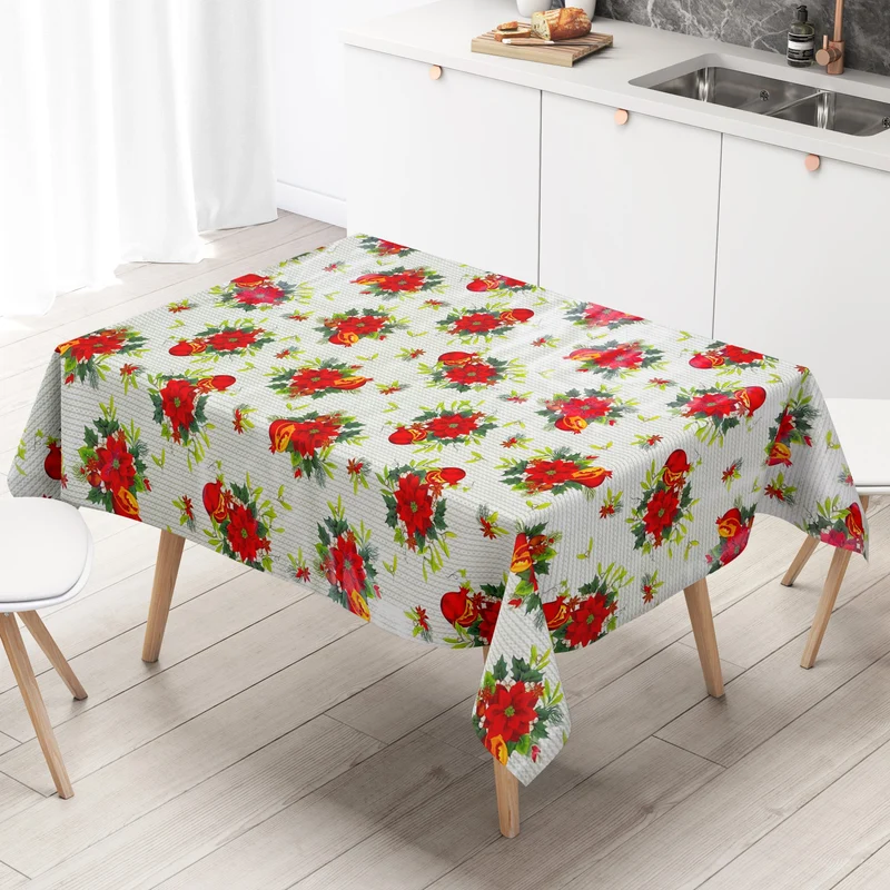 KEVKUS Wachstuch Tischdecke Weihnachten P673-1 Weihnachtsstern Granatapfel eckig rund oval