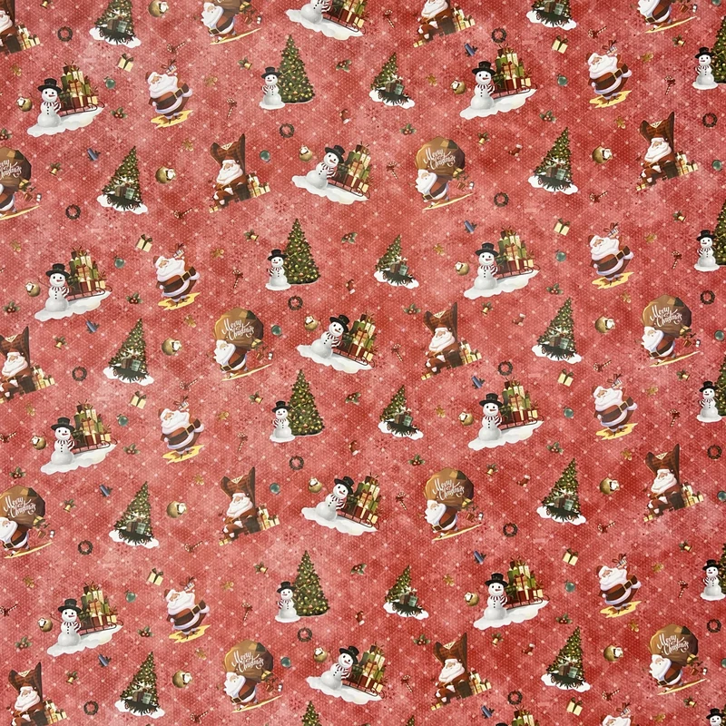 KEVKUS Wachstuch Tischdecke Weihnachten 01334-02 Schneemann Weihnachtsmann rot eckig rund oval