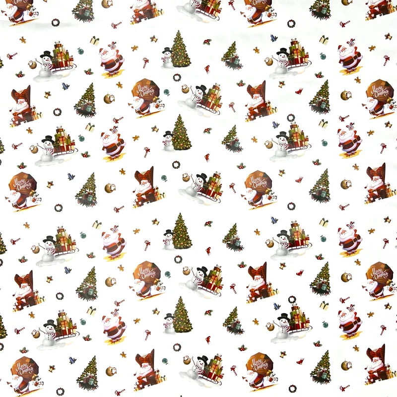 KEVKUS Wachstuch Tischdecke Weihnachten 01334-03 Schneemann Weihnachtsmann weiß eckig rund oval