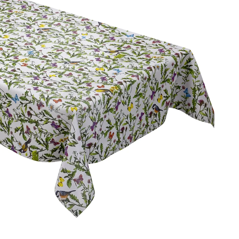 Wachstuch Tischdecke K150058 Blumenwiese Schmetterlinge eckig rund oval